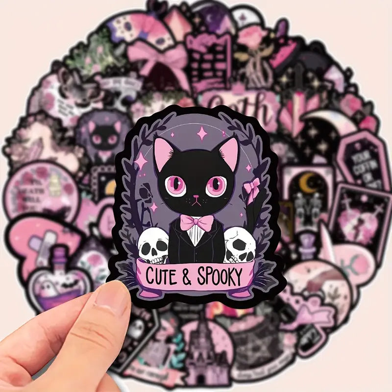 5 Random Goth Cat Stickers