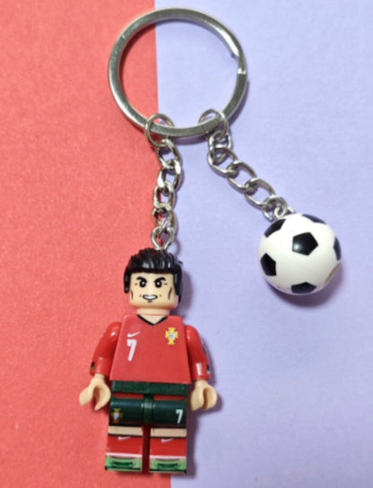 Footballers Mini Fig Lego Keychain