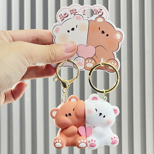 Cute Bear Couple Keychains