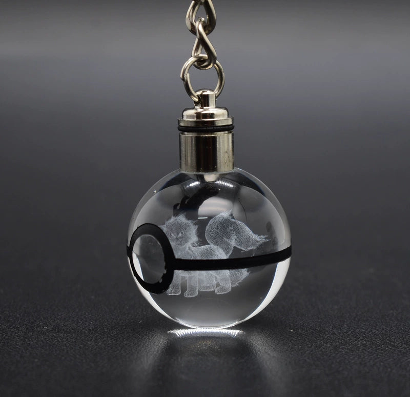 Pokeball Crystal Light Keychains