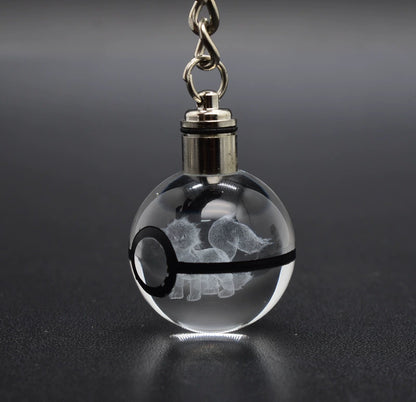 Pokeball Crystal Light Keychains