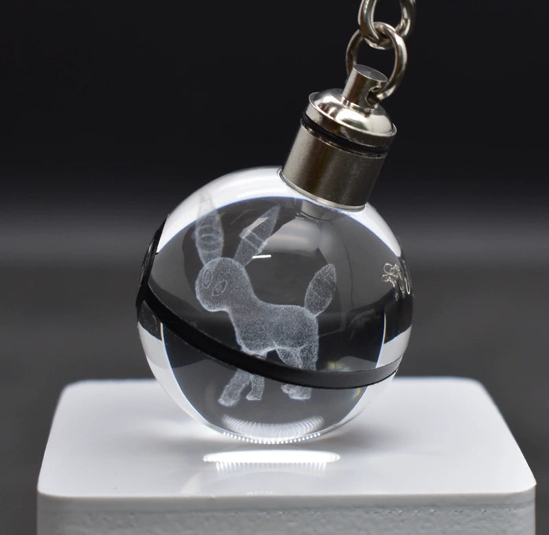Pokeball Crystal Light Keychains