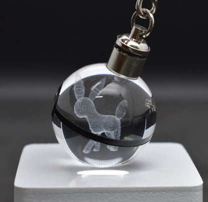 Pokeball Crystal Light Keychains