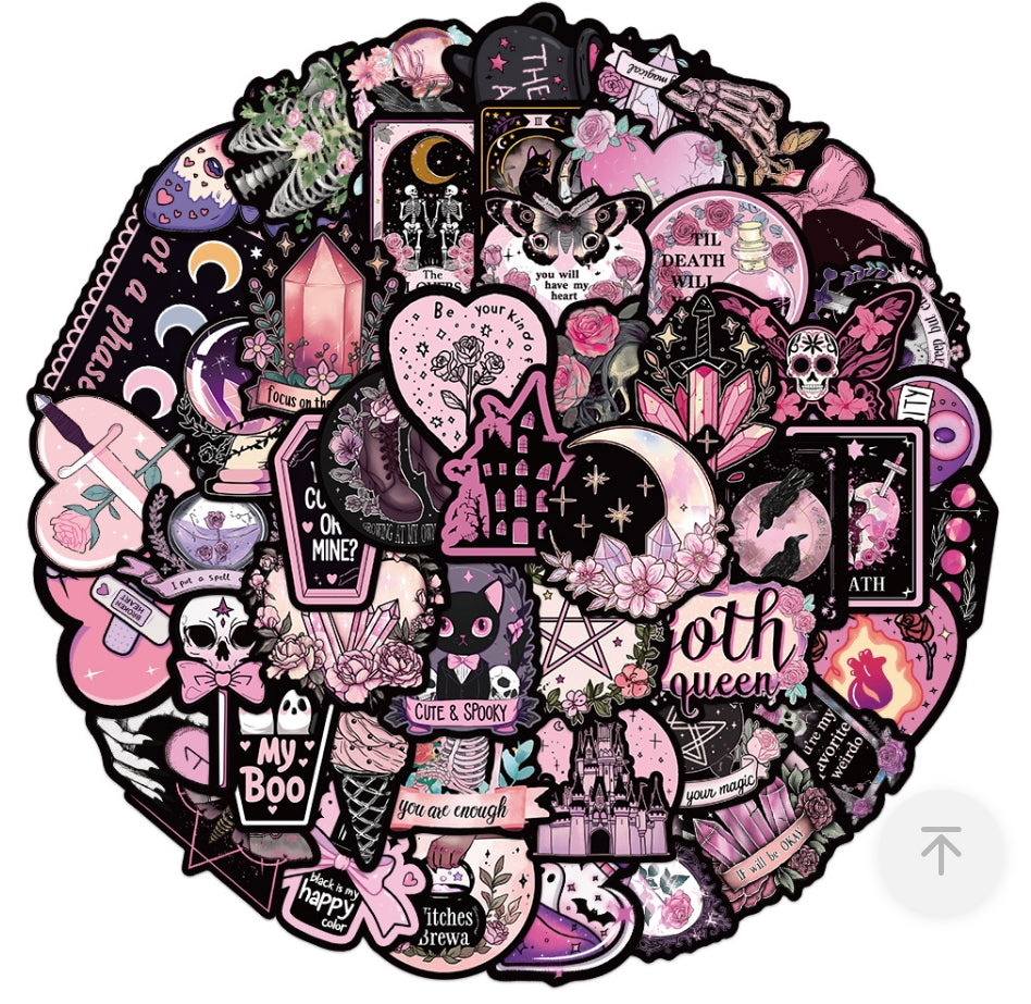 5 Random Goth Cat Stickers