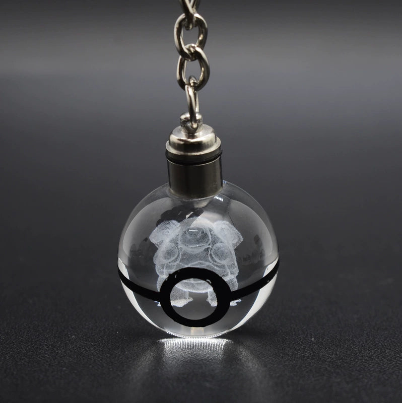 Pokeball Crystal Light Keychains