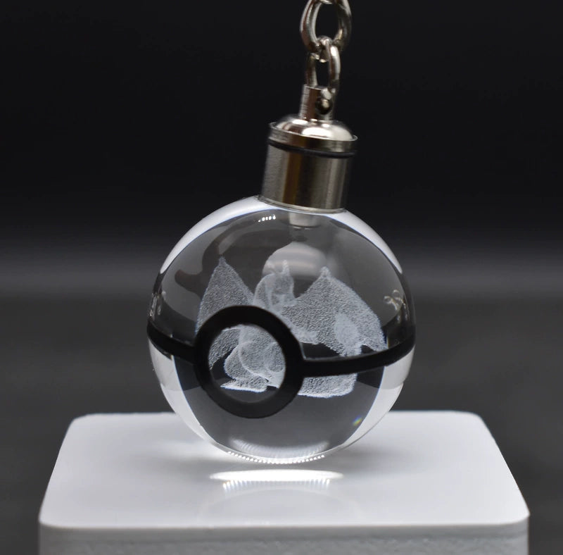 Pokeball Crystal Light Keychains