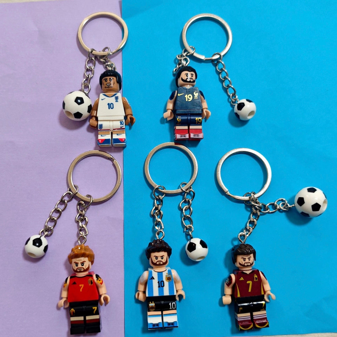Footballers Mini Fig Lego Keychain