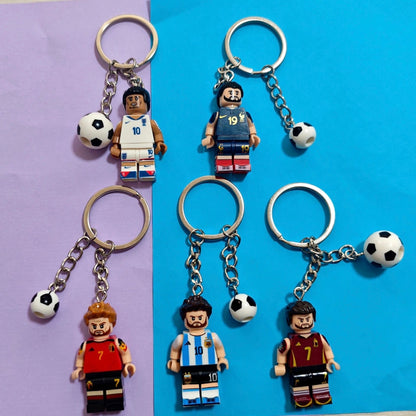 Footballers Mini Fig Lego Keychain