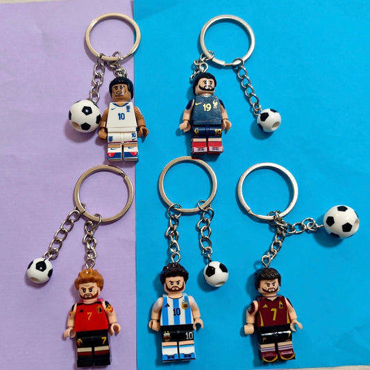 Footballers Mini Fig Lego Keychain