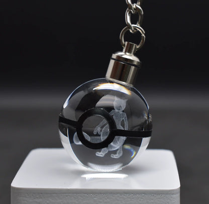 Pokeball Crystal Light Keychains