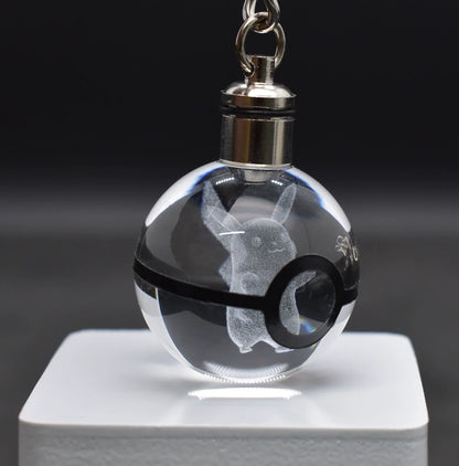 Pokeball Crystal Light Keychains