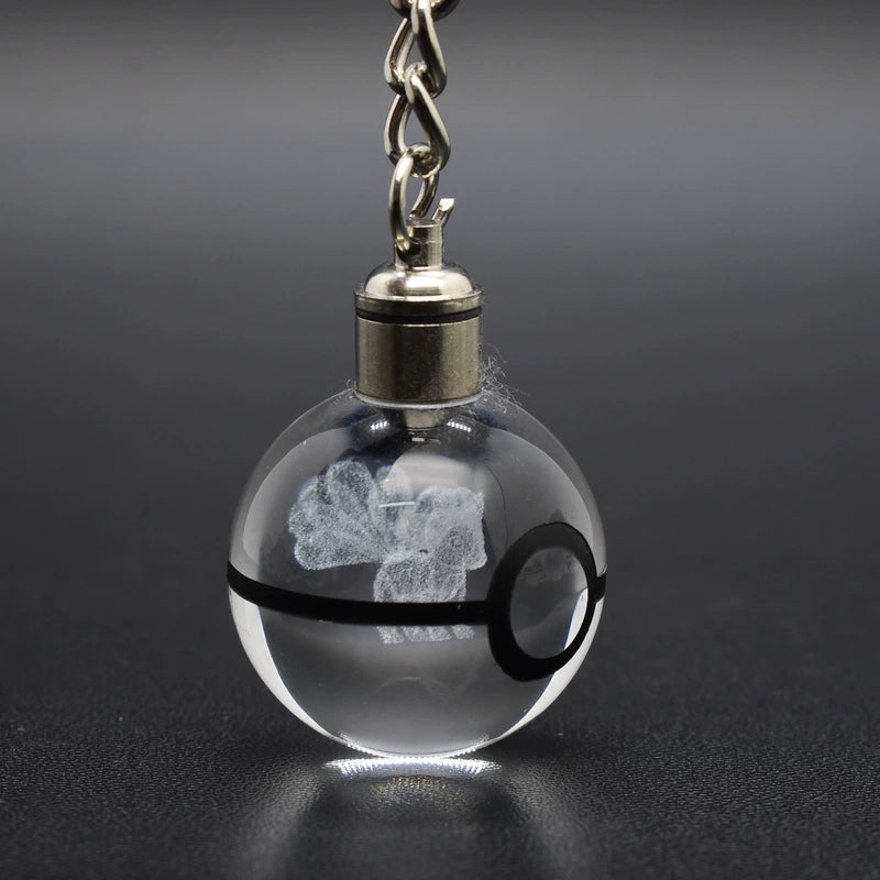 Pokeball Crystal Light Keychains