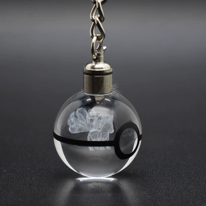 Pokeball Crystal Light Keychains