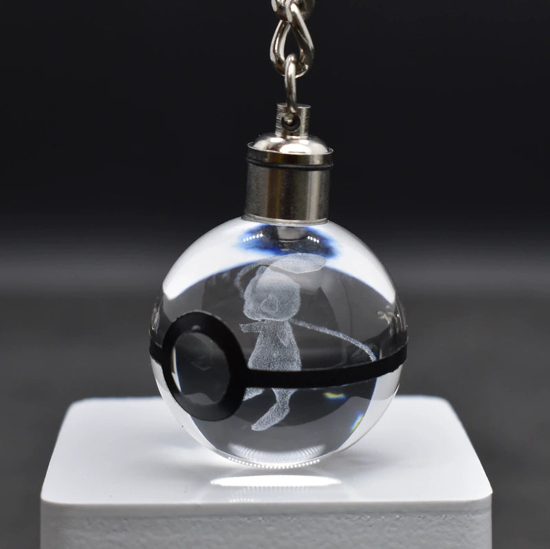 Pokeball Crystal Light Keychains