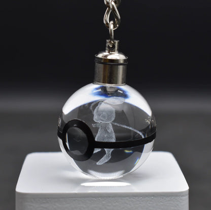Pokeball Crystal Light Keychains