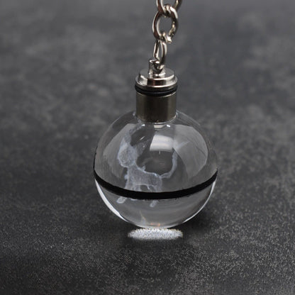 Pokeball Crystal Light Keychains