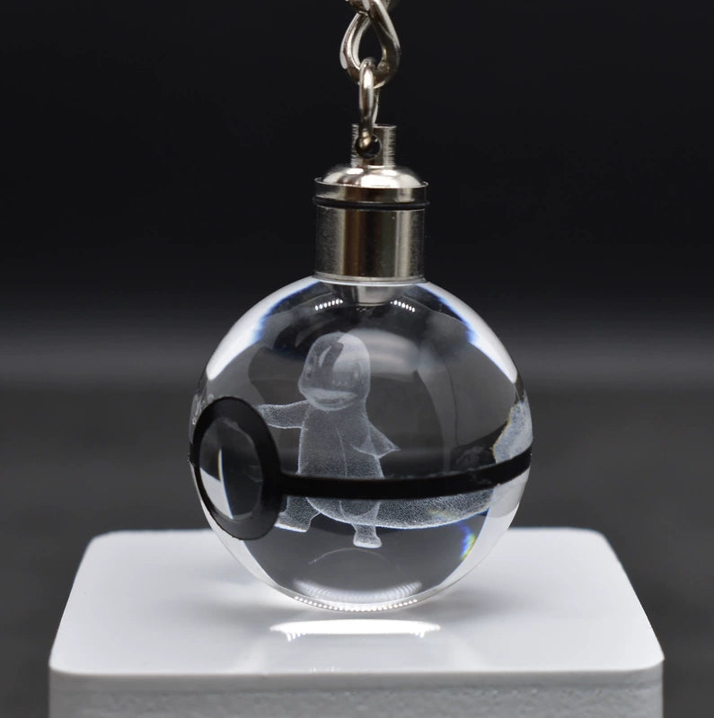 Pokeball Crystal Light Keychains