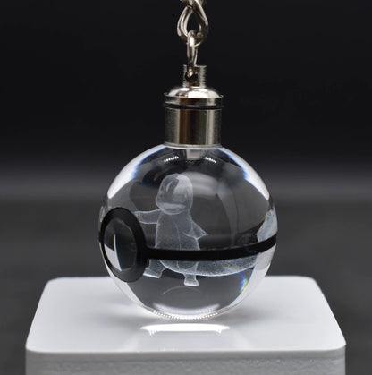 Pokeball Crystal Light Keychains