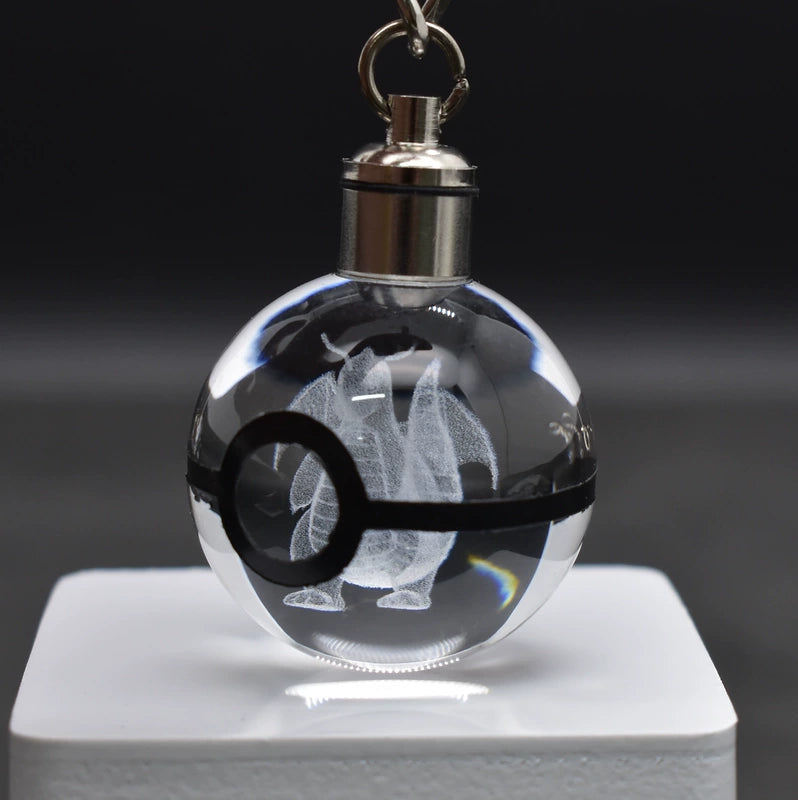 Pokeball Crystal Light Keychains