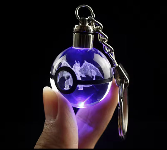 Pokeball Crystal Light Keychains