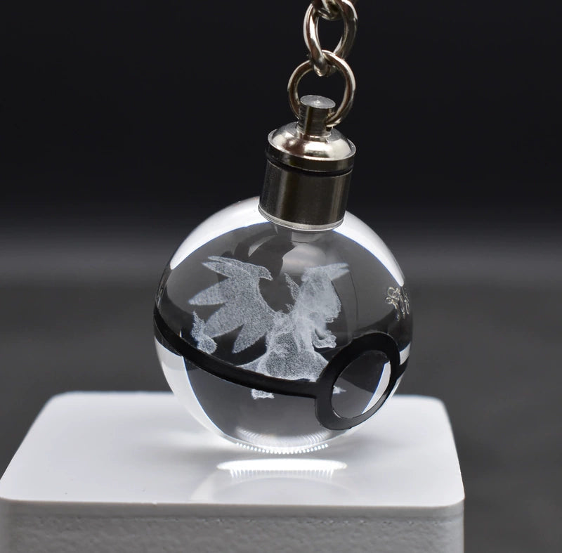 Pokeball Crystal Light Keychains
