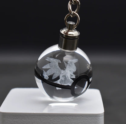 Pokeball Crystal Light Keychains