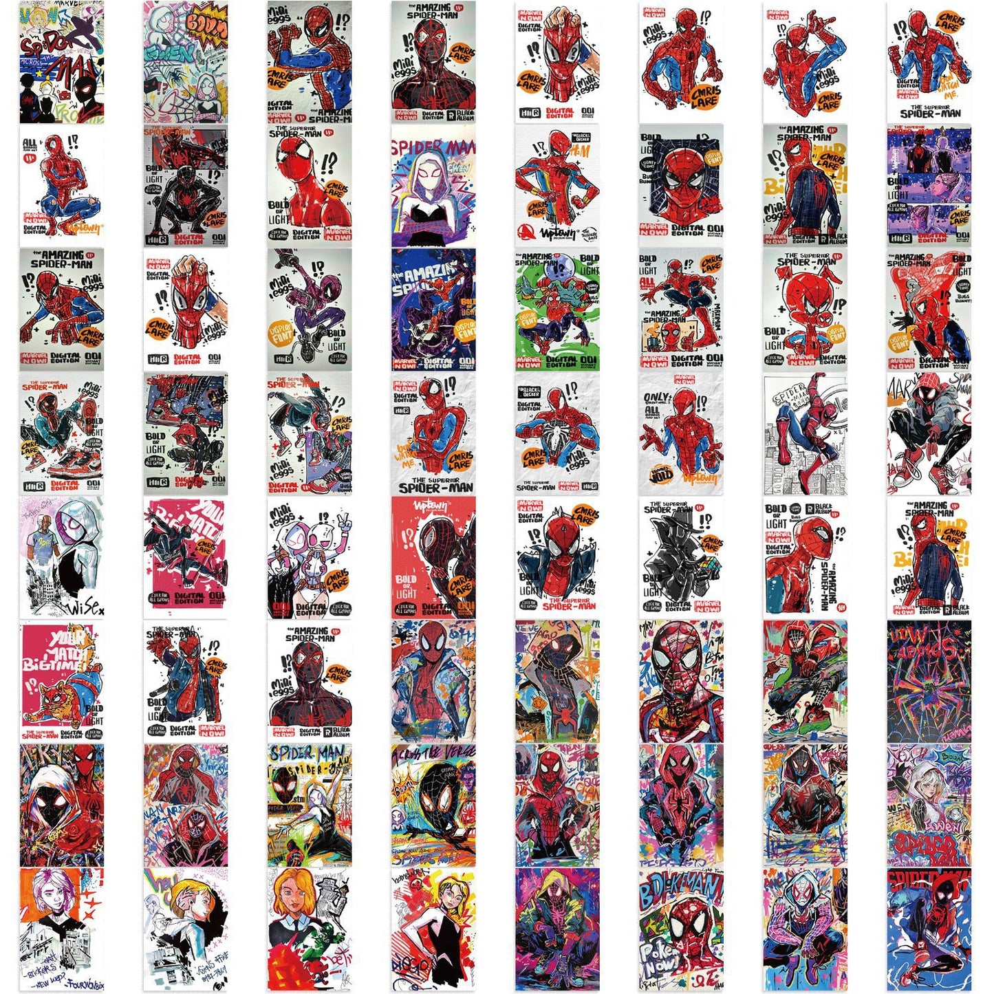 5 Random Spiderman Cover Stickers