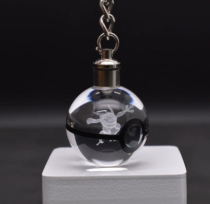 Pokeball Crystal Light Keychains