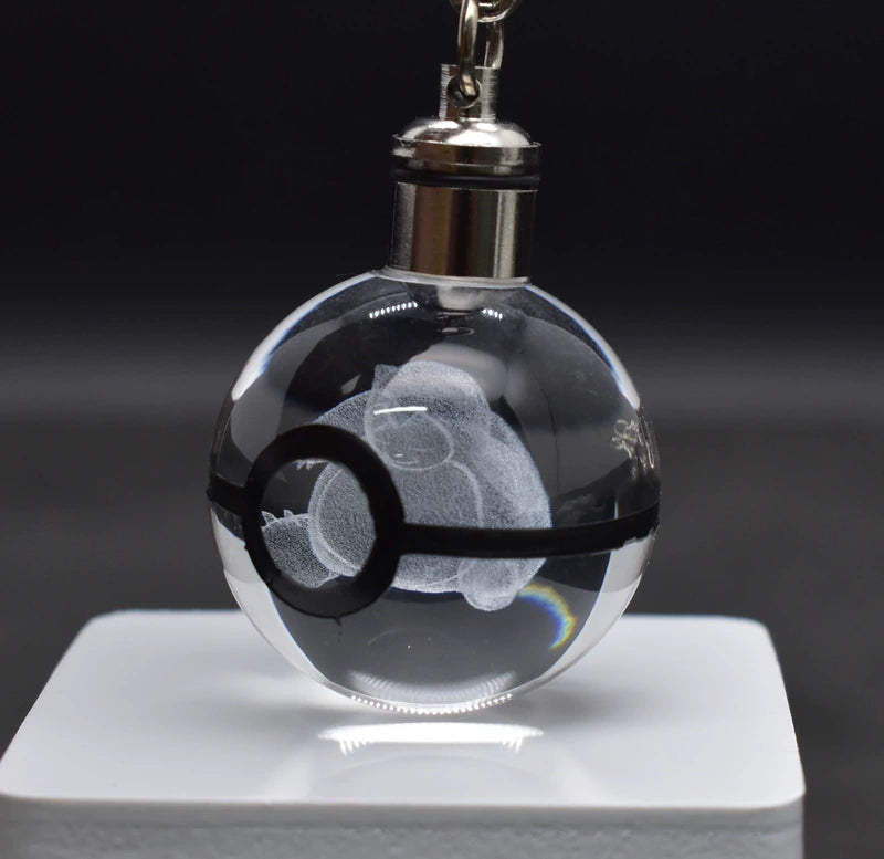 Pokeball Crystal Light Keychains