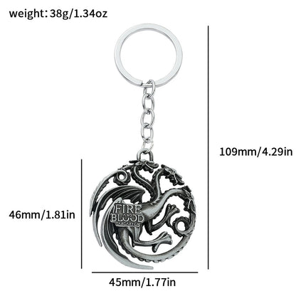 The House Of The Dragons Emblem Metal Keychain