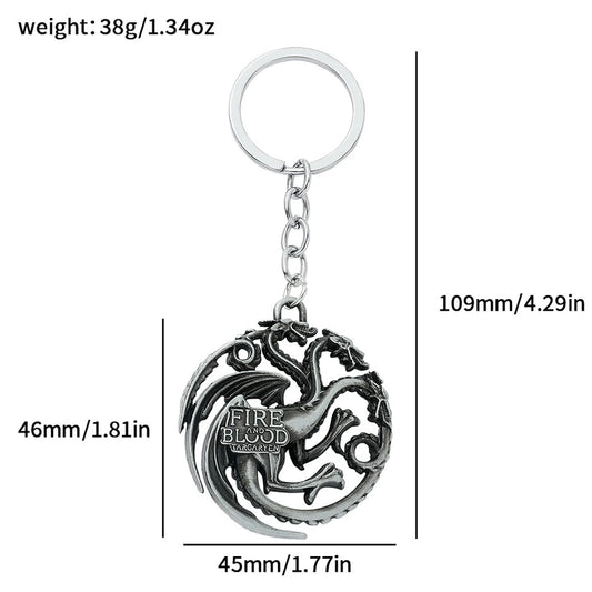 The House Of The Dragons Emblem Metal Keychain