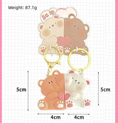 Cute Bear Couple Keychains