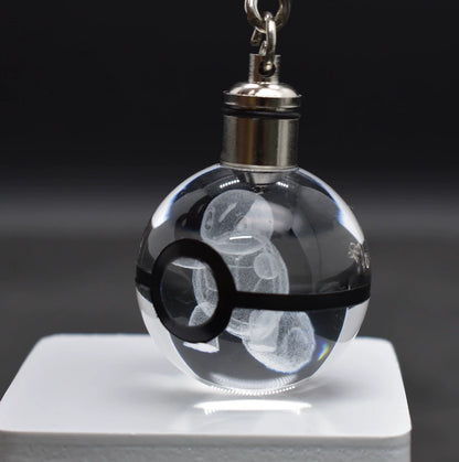Pokeball Crystal Light Keychains