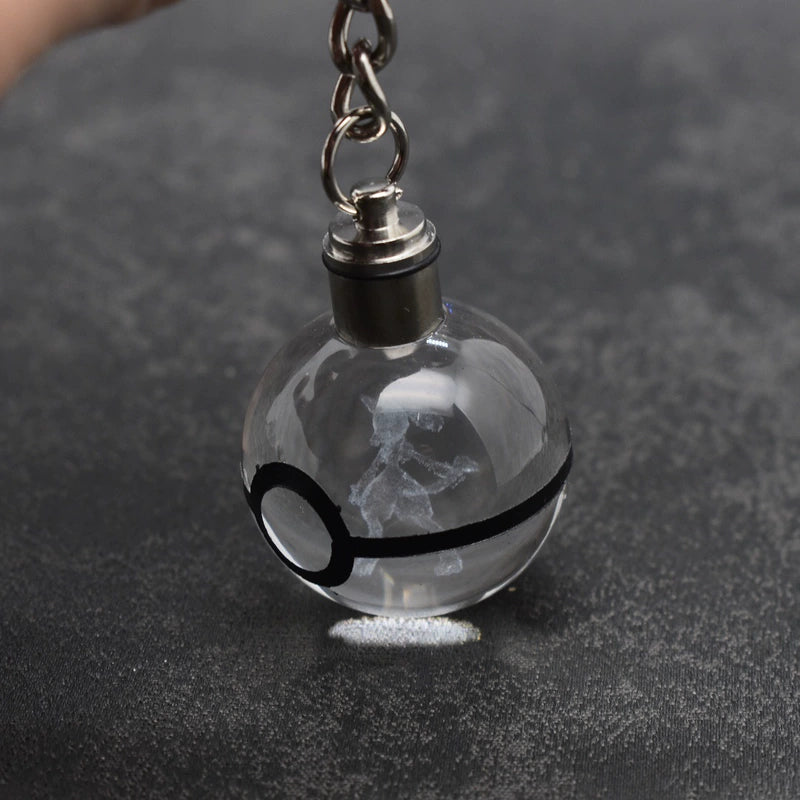 Pokeball Crystal Light Keychains