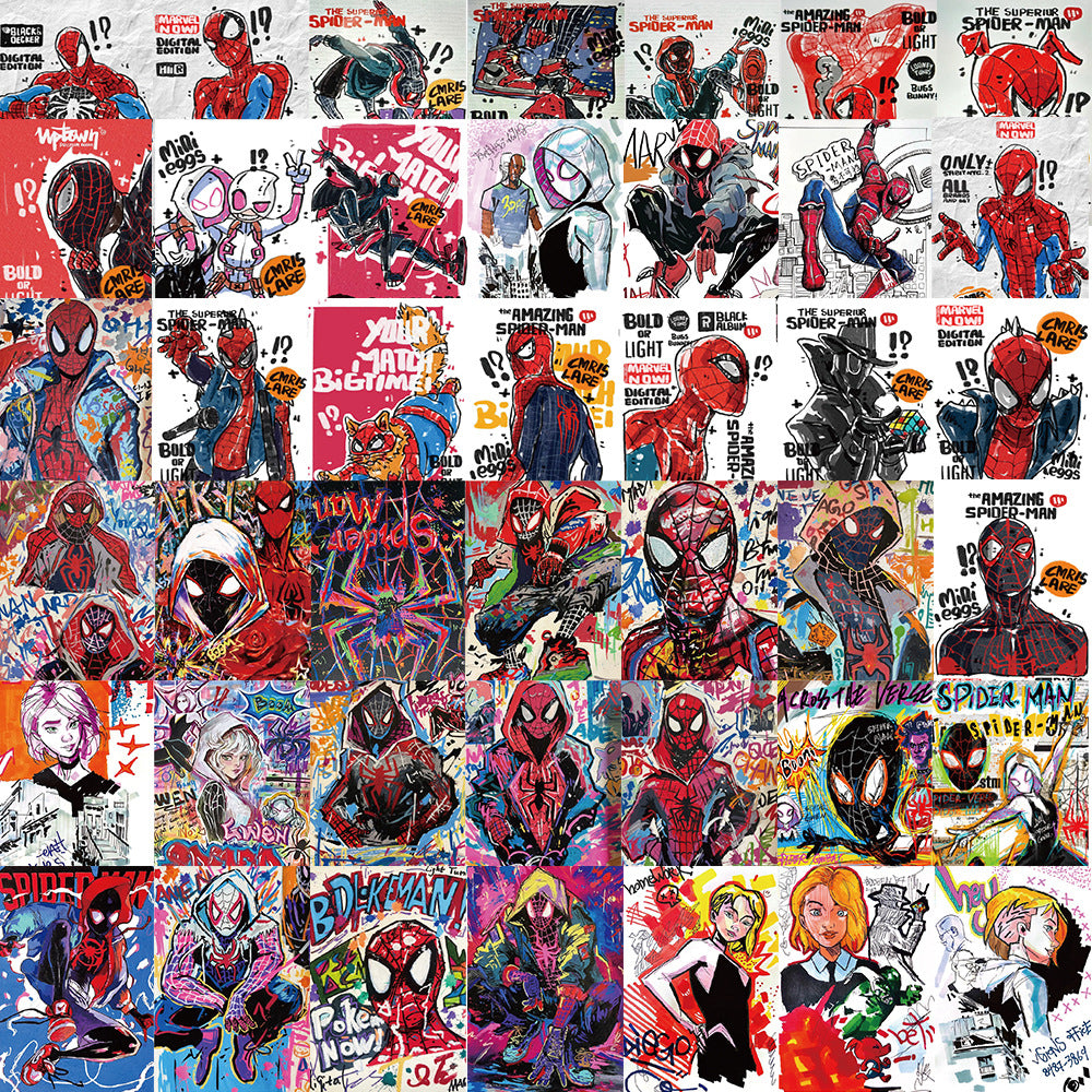 5 Random Spiderman Cover Stickers
