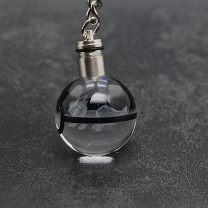 Pokeball Crystal Light Keychains