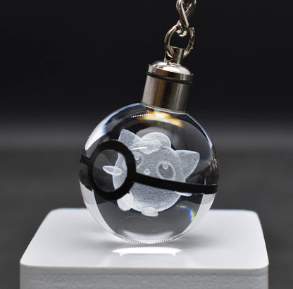 Pokeball Crystal Light Keychains
