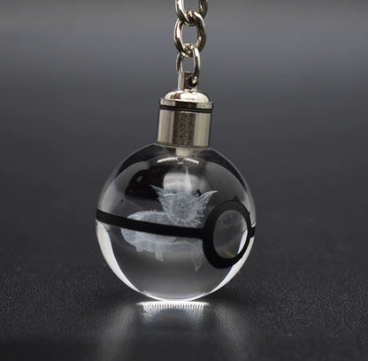Pokeball Crystal Light Keychains