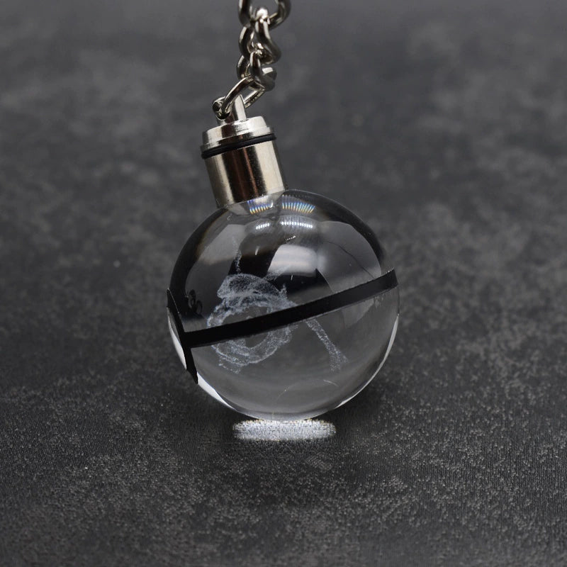 Pokeball Crystal Light Keychains