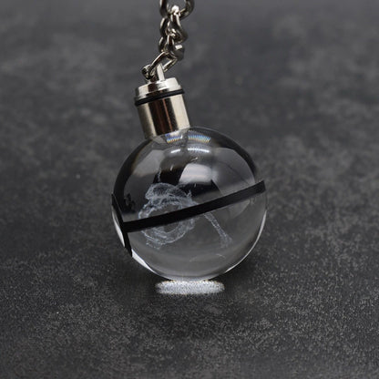 Pokeball Crystal Light Keychains