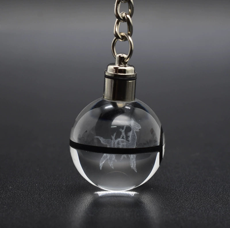Pokeball Crystal Light Keychains