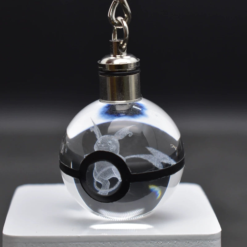 Pokeball Crystal Light Keychains